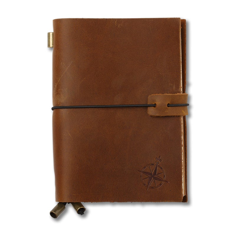 Wanderings A6 Travelers Notebook/Handcrafted Genuine Leather Journal - 4.5" x 6" - This Small Refillable Travel Journal is Rugged Enough to Capture All Life's Adventures. 100 GSM Blank Inserts - Image 4
